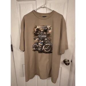 Harley Davidson Wisconsin Dells Size 2-XL Tan Reel Brothers T-Shirt Bravado